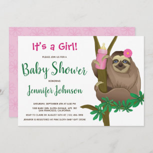 Niedliche Dusche mit glänzender Rosa Blütenspülung Einladung