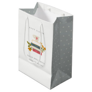 Niedliche Dusky Storybooks Floral Baby Dusche Mittlere Geschenktüte