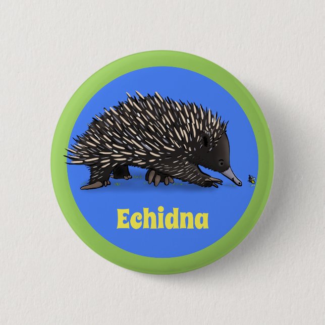 Niedliche Echodina mit Bienenabbildungen Button (Vorderseite)