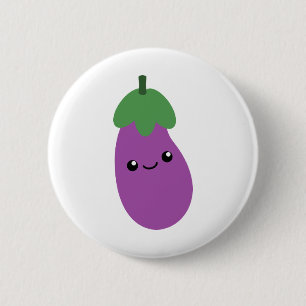 Niedliche Eggpflanze Button