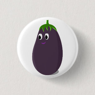 Niedliche Eggplant Print Button