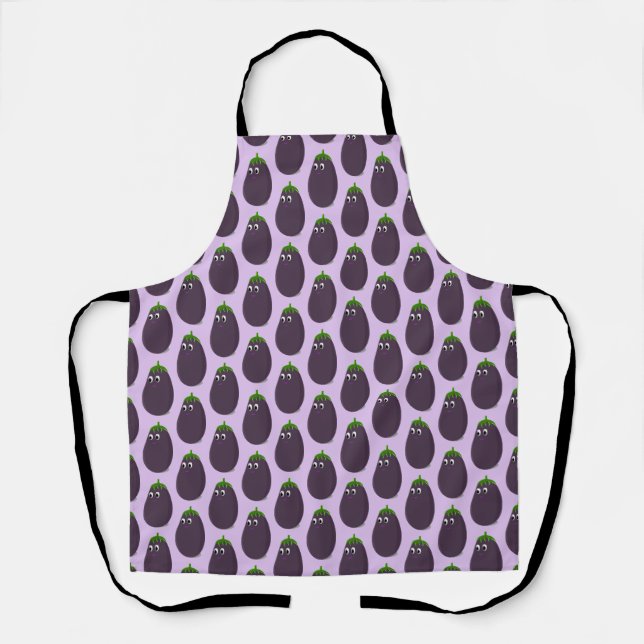Niedliche Eggplant Print Schürze (Vorderseite)