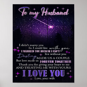 Niedliche Ehefrau zu meinem Geschenk für den Ehema Poster