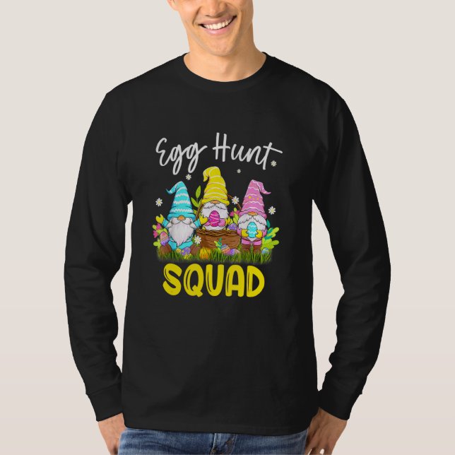 Niedliche Ei Hunt Squad Gnomes Ostersonnige T-Shirt (Vorderseite)