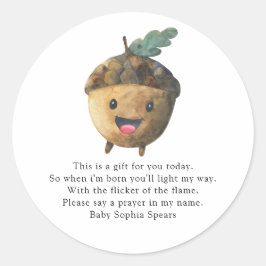 Niedliche Eichel - Gebetskandaletikett Runder Aufkleber