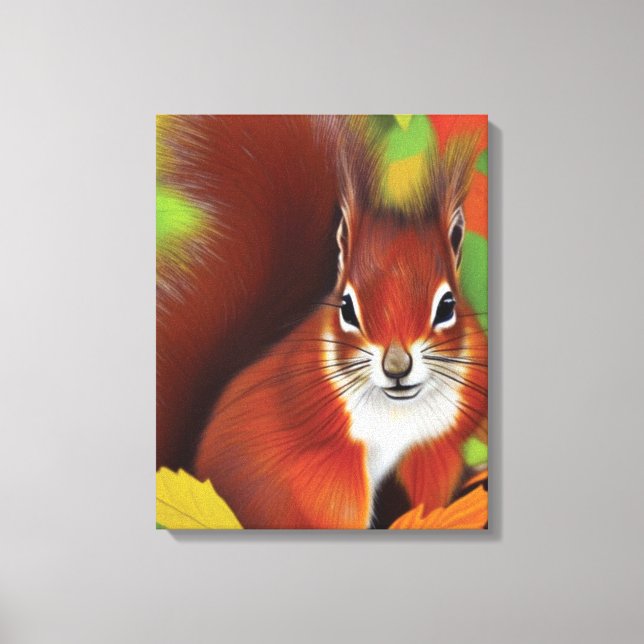 Niedliche Eichhörnchen-Leinwand Leinwanddruck (Vorderseite)