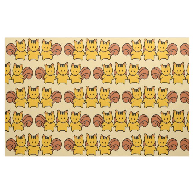 Niedliche Eichhörnchen-Muster-Grafik Stoff (Fat Quarter (45,7 x 55,9 cm))