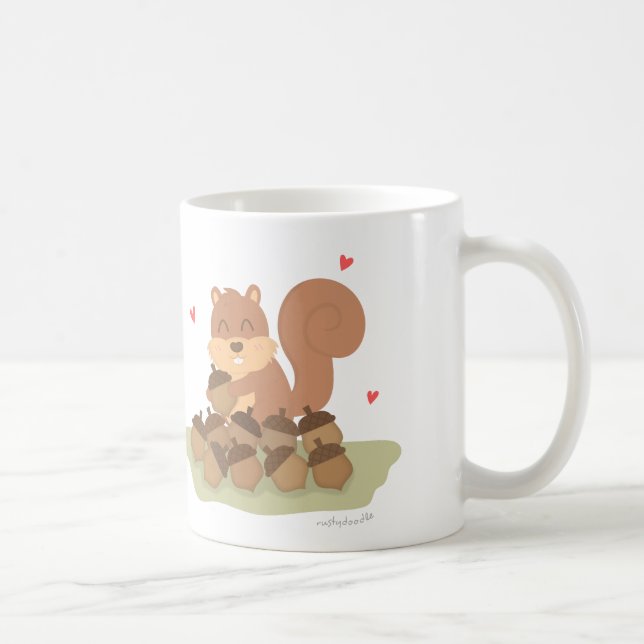 Niedliche Eichhörnchen über die Liebe Spaß Tasse (Rechts)
