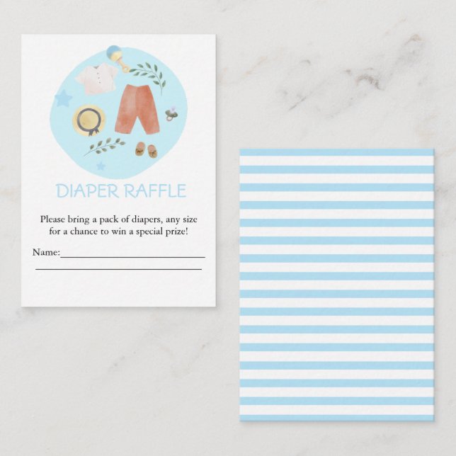 Niedliche einfache Baby-Kleidung Blue Diaper Raffl Begleitkarte (Vorne/Hinten)