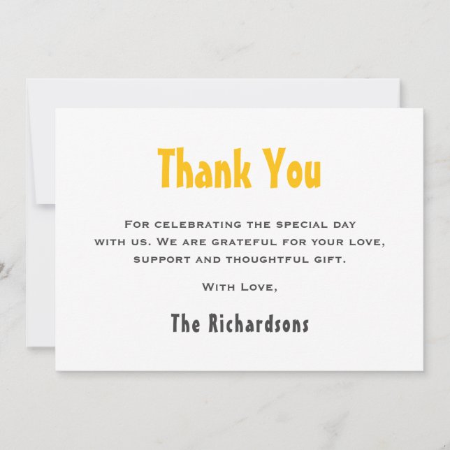 Niedliche einfache erste Reise rund um die Sonne 1 Dankeskarte (Vorderseite)