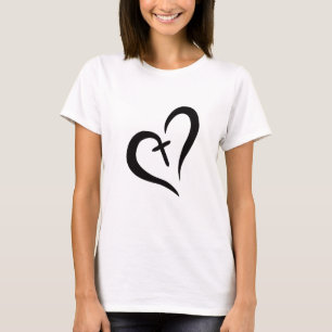 niedliche einfache LIEBE + FAITH-Design T-Shirt