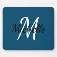 Niedliche einfache Monogramm Anfangsname Dunkelbla