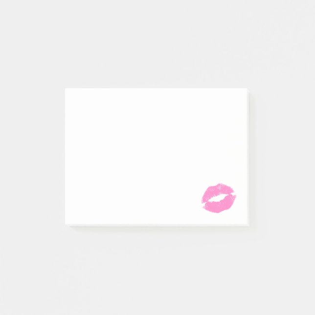 Niedliche Einfache Pink Kiss Post-it Klebezettel (Vorderseite)