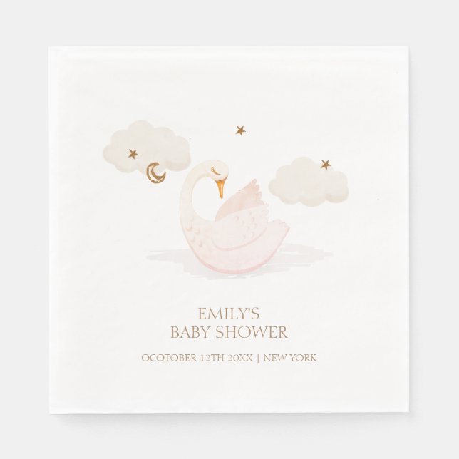 Niedliche einfache Prinzessin Swan Moon Star Babyd Serviette (Vorderseite)