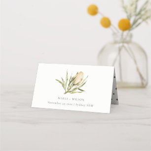 Niedliche einheimische Banksia Watercolor Floral W Platzkarte