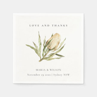 Niedliche einheimische Banksia Watercolor Floral W Serviette