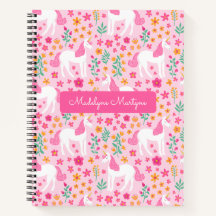 Niedliche Einhorn-Blume Rosa Personalisierter Name