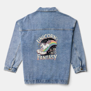 Niedliche Einhorn Frauen Bekleidung Jeansjacke