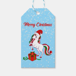 Niedliche Einhorn Frohe Weihnachtsgeschenke Tags Geschenkanhänger
