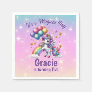 Niedliche Einhorn Girls Geburtstag Serviette