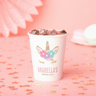 Niedliche Einhorn Girls Geburtstagsparty Paper Cup Pappbecher