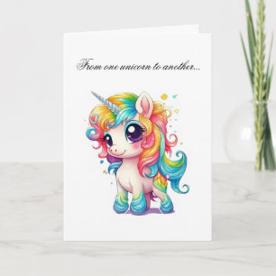 Niedliche Einhorn-Grußkarte zum Geburtstag Karte
