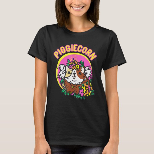 Niedliche Einhorn-Guinea Schweinekorn T-Shirt (Vorderseite)