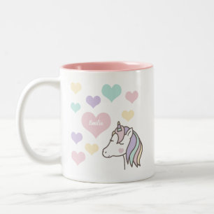 Niedliche Einhorn-Herzen Zweifarbige Tasse
