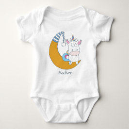 Niedliche Einhorn-individuelle Name-Kinderkleidung Baby Strampler
