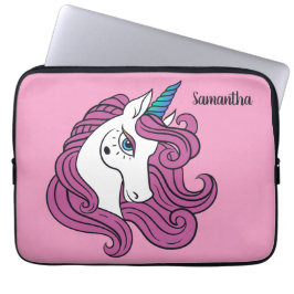 Niedliche Einhorn-individuelle Name- und Farb-Lapt Laptopschutzhülle