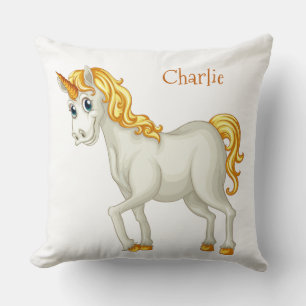 Niedliche Einhorn-individuelle Name-Wurfkissen Kissen