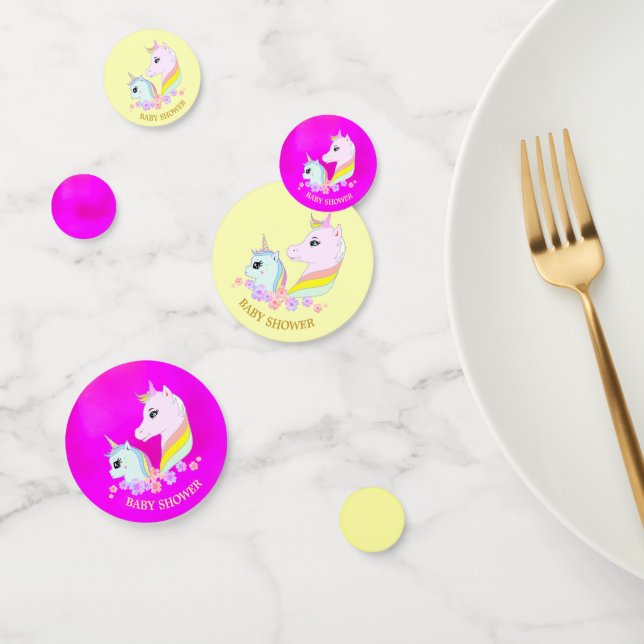 Niedliche Einhorn-Kinderdusche Konfetti (Gruppe)