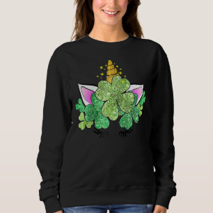 Niedliche Einhorn-Kleeblatts Irish Green St Patric Sweatshirt