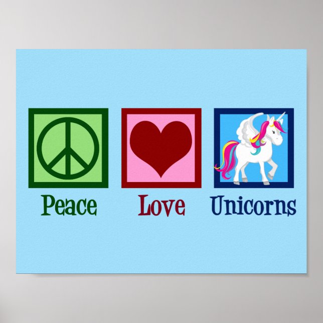 Niedliche Einhorn-Liebe Poster (Vorne)