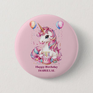 Niedliche Einhorn magische Prinzessin Geburtstagsk Button