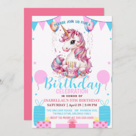 Niedliche Einhorn magische Prinzessin Geburtstagsk Save The Date