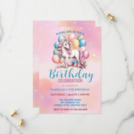 Niedliche Einhorn magische Prinzessin Geburtstagsk Save The Date