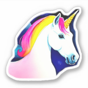 Niedliche Einhorn Magische Sterne Zeichnend Mädche Aufkleber