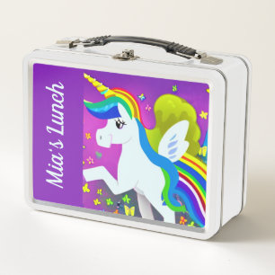 Niedliche Einhorn-Metal-Lunch Box Metall Brotdose