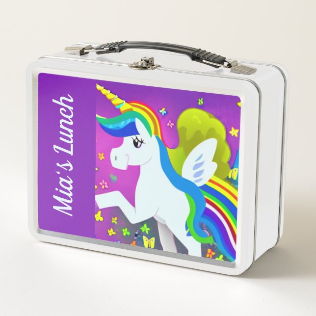 Niedliche Einhorn-Metal-Lunch Box Metall Brotdose (Vorderseite)