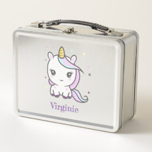 Niedliche Einhorn-Metal-Lunch Box Metall Brotdose