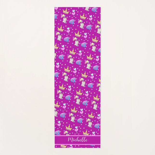 Niedliche Einhorn-Regenbogenkinder stilvoll Geburt Yogamatte (Vorderseite)