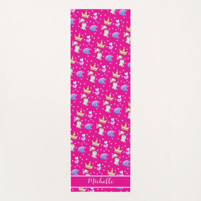 Niedliche Einhorn-Regenbogenkinder stilvoll Geburt Yogamatte (Vorderseite)