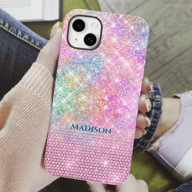 niedliche Einhorn-Rosa-Imitat Glitzer Kristall Mon Case-Mate iPhone Hülle (Von Creator hochgeladen)
