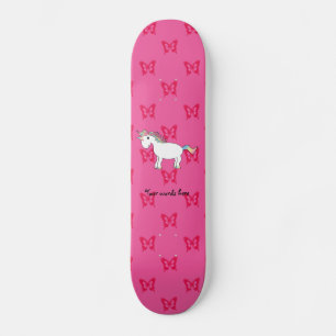 Niedliche Einhorn-Rosa-Schmetterlinge Skateboard