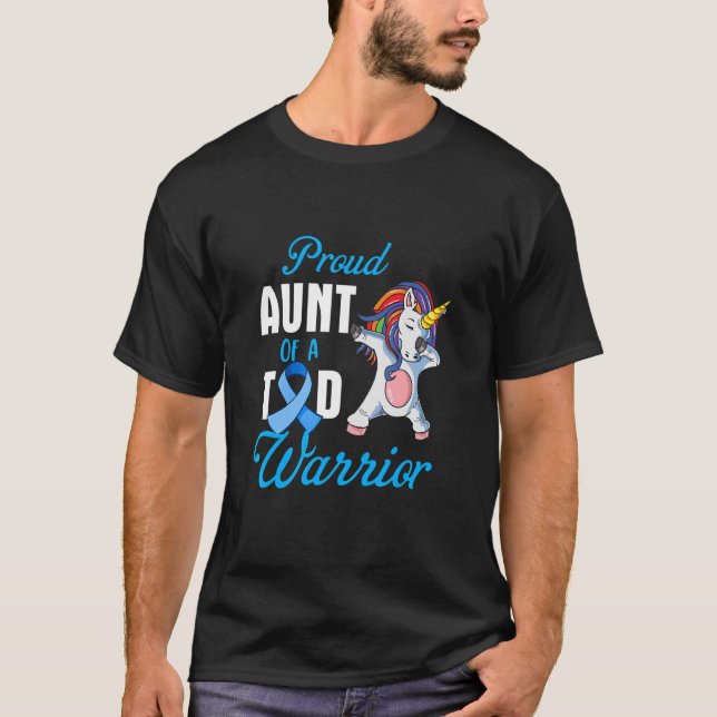 Niedliche Einhorn-Schlägerkrieger Tante Diabetes A T-Shirt (Vorderseite)