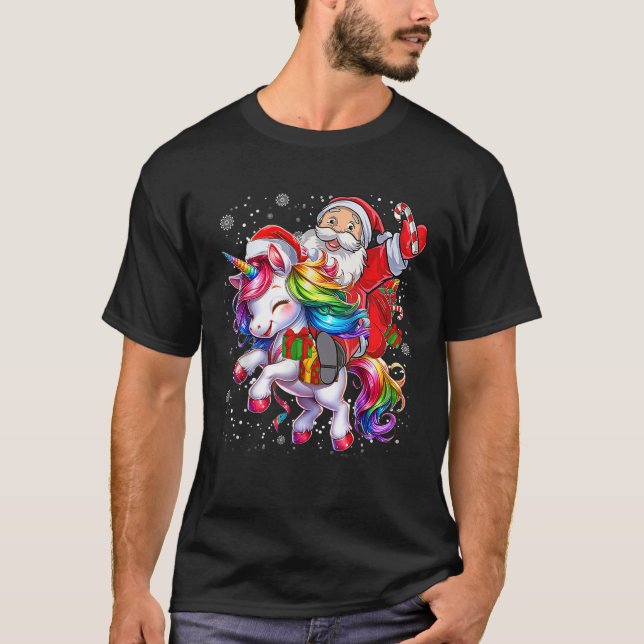 Niedliche Einhorn-Weihnachtsmädchen Kinder T-Shirt (Vorderseite)
