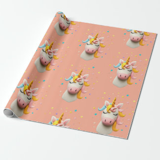 Niedliche Einhorn Wolle Felt Girls Geburtstagspart Geschenkpapier