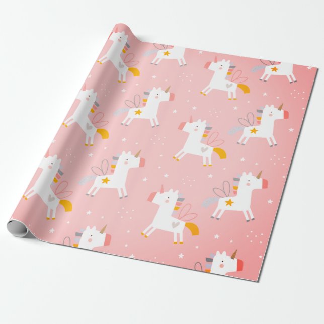 Niedliche Einhorndrucke Geschenkpapier (Ungerollt)