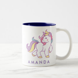 Niedliche Einhornfarbe Personalisiert Zweifarbige Tasse